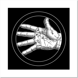 The Hand of Palmistry, Agrippa, alchemy, chiromancy, Posters and Art